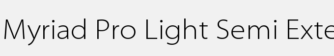 Myriad Pro Light Semi Extended